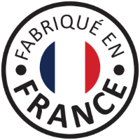 une pastille visuelle avec le logo Made in france