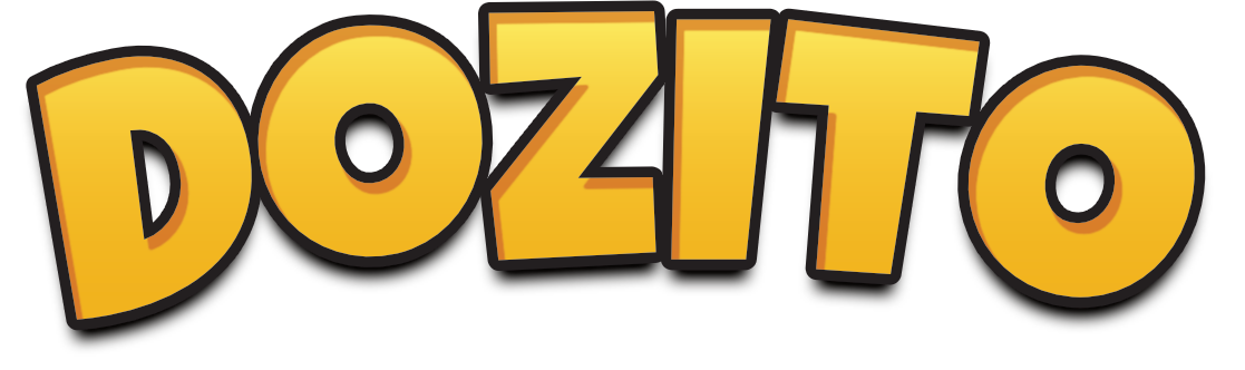 The Dozito Logo in a yellow font